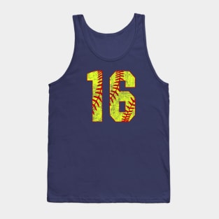 Fastpitch Softball Number 16 #16 Softball Shirt Jersey Uniform Favorite Player Biggest Fan Tank Top